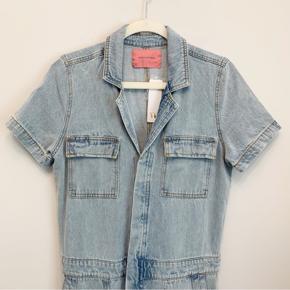 Signature8 Short Sleeve Denim Jumpsuit Size S/M - Picture 3 of 16